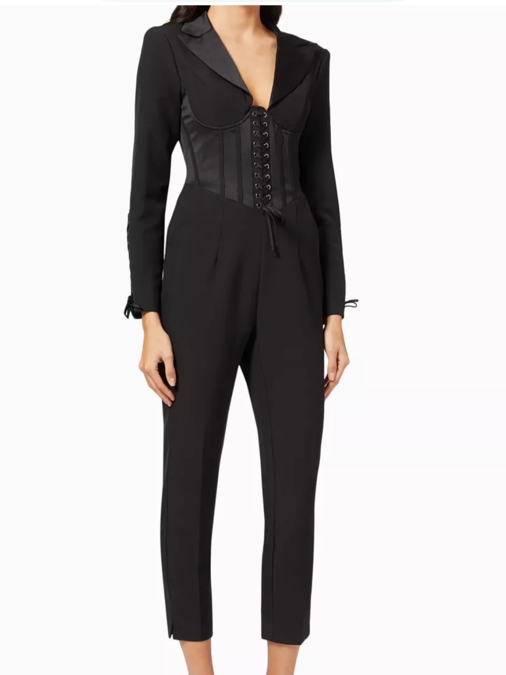 Like new Lavish Alice Black Lace-Up corset Tailored Jumpsuit size 12